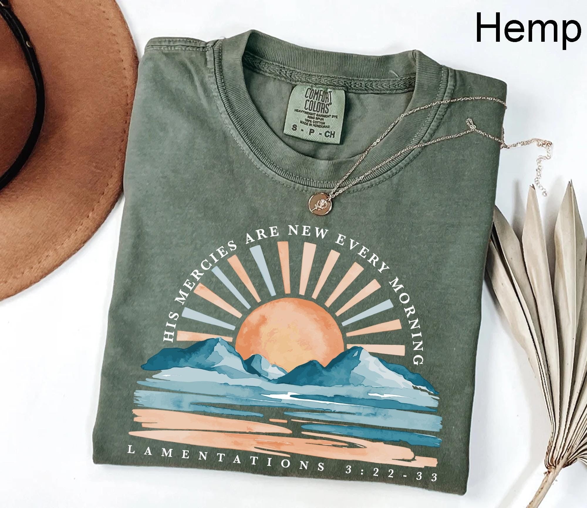 Comfort Colors® Religious Shirt, Christian Shirt, Inspirational Clothing, Faithful Shirt, Bible Verse Tee, His Mercies Are New Every Morning